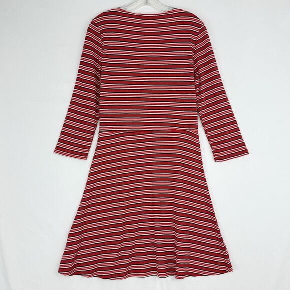 PINK Rose Size M Striped Knit Long Sleeve Button Front Shirt Dress Women’s - Picture 2 of 16